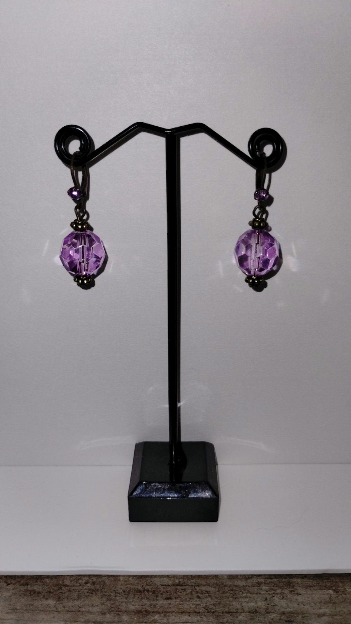 Vintage Lavender Drop Earrings