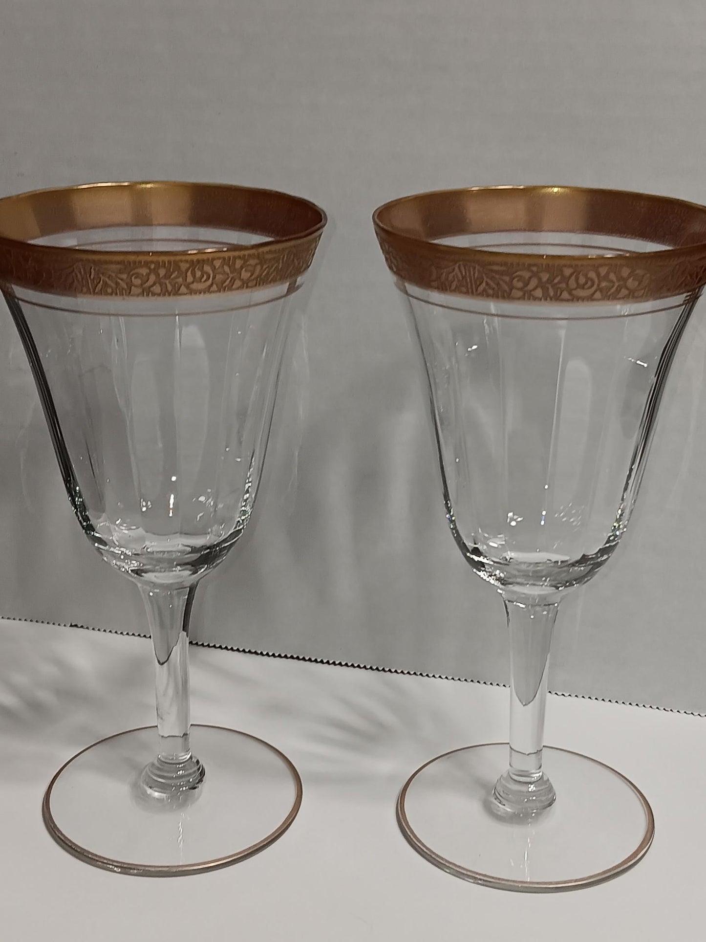 Tiffin Vintage Crystal & Gold Glasses Set of 2