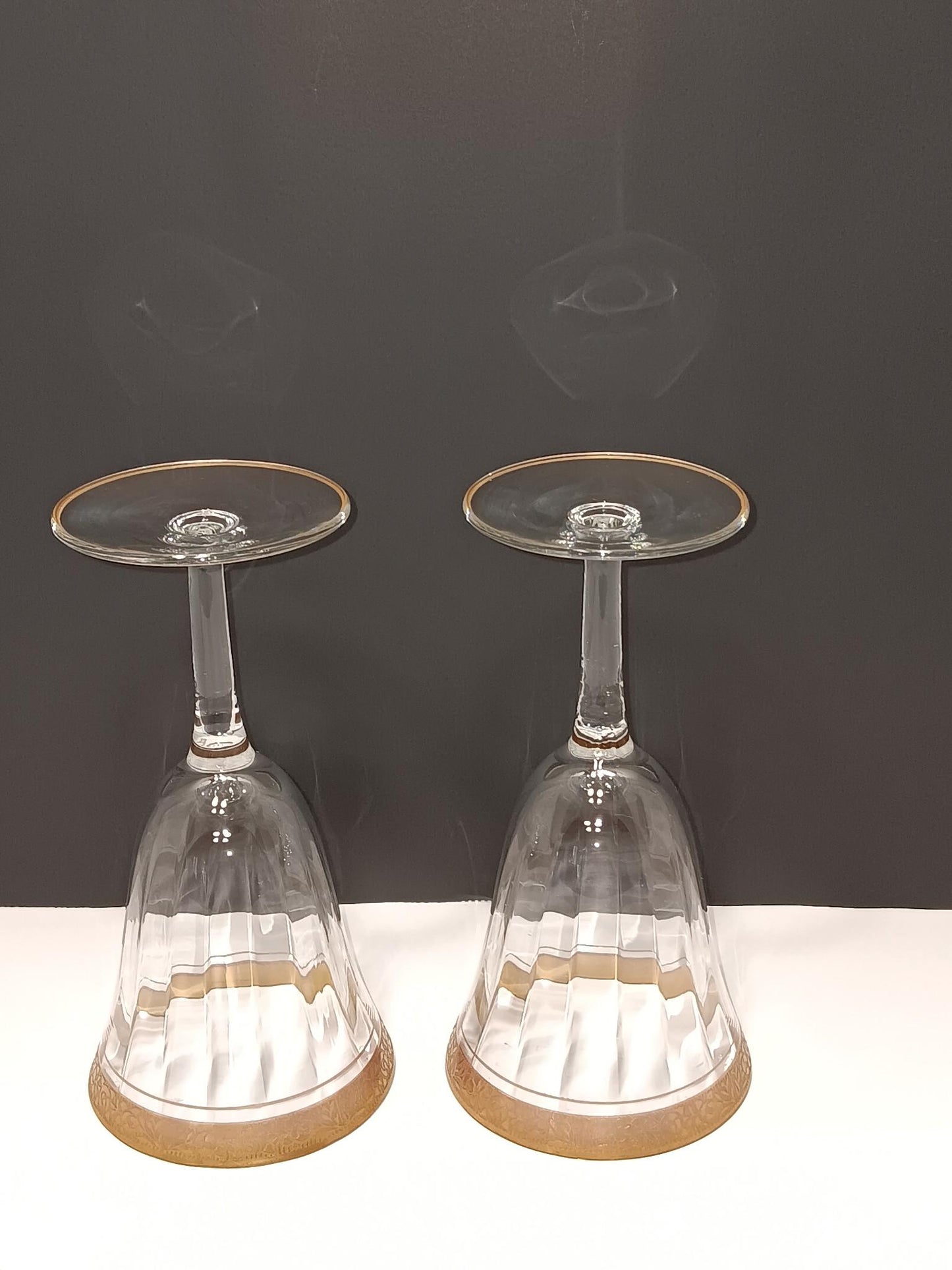 Tiffin Vintage Crystal & Gold Glasses Set of 2