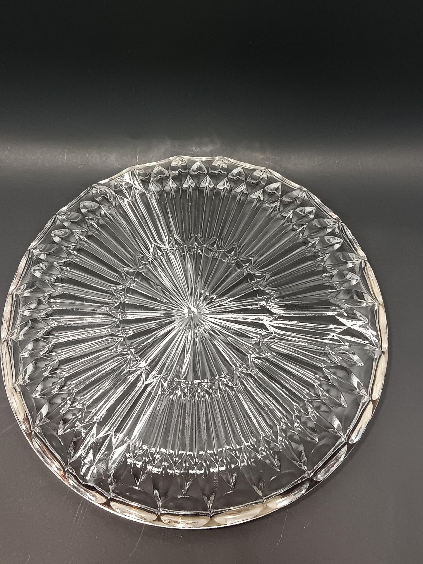 Crystal & Silver Serving Dish by Leonard of Italy