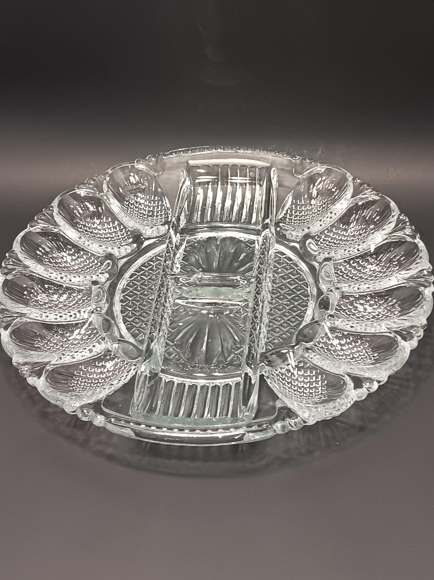 Vintage Deviled Egg Serving Dish 1950's L.E Smith Serving Dish