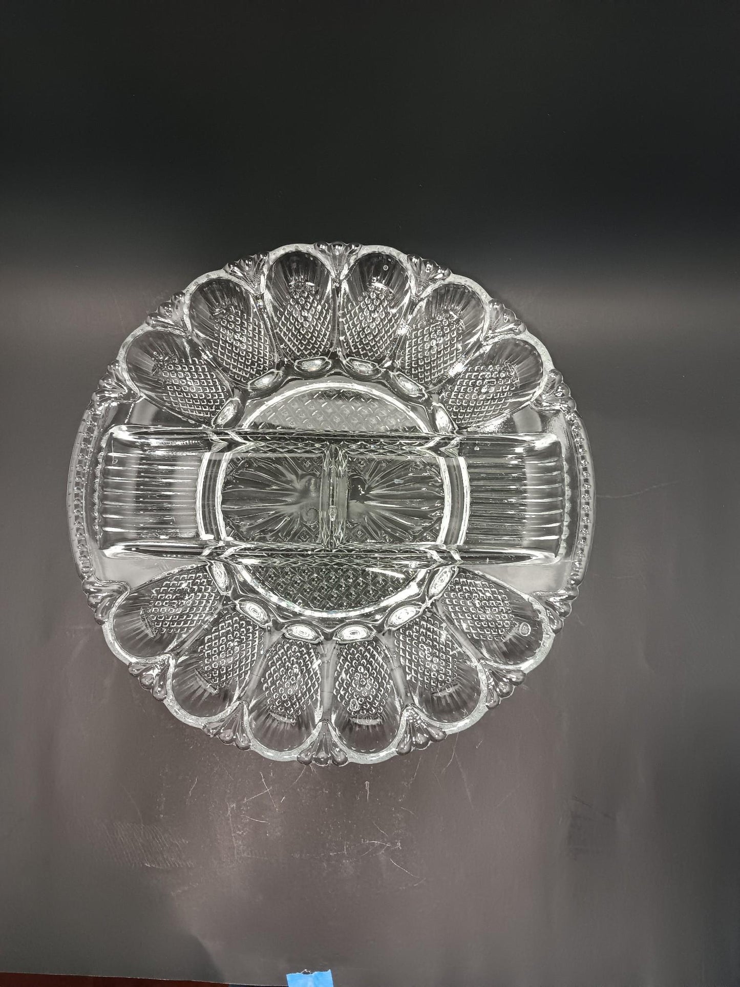 Vintage Deviled Egg Serving Dish 1950's L.E Smith Serving Dish