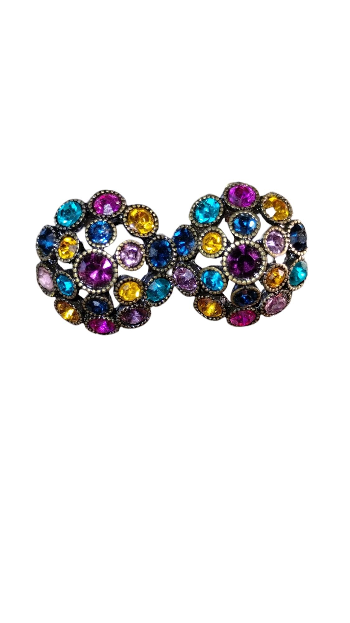 Vintage Rhinestone Multicolor Earrings