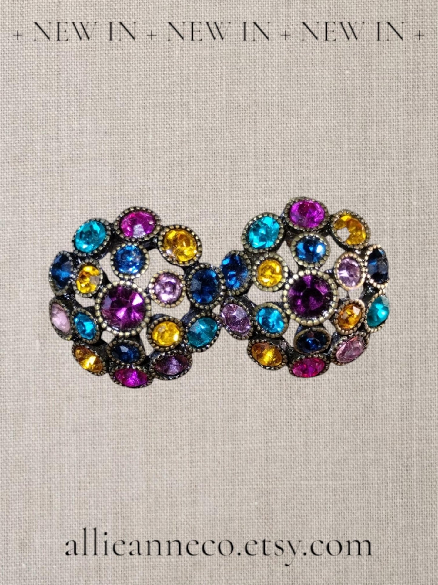 Vintage Rhinestone Multicolor Earrings