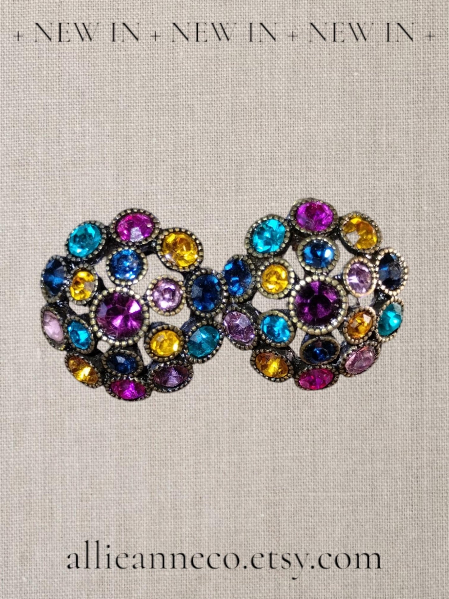 Vintage Rhinestone Multicolor Earrings