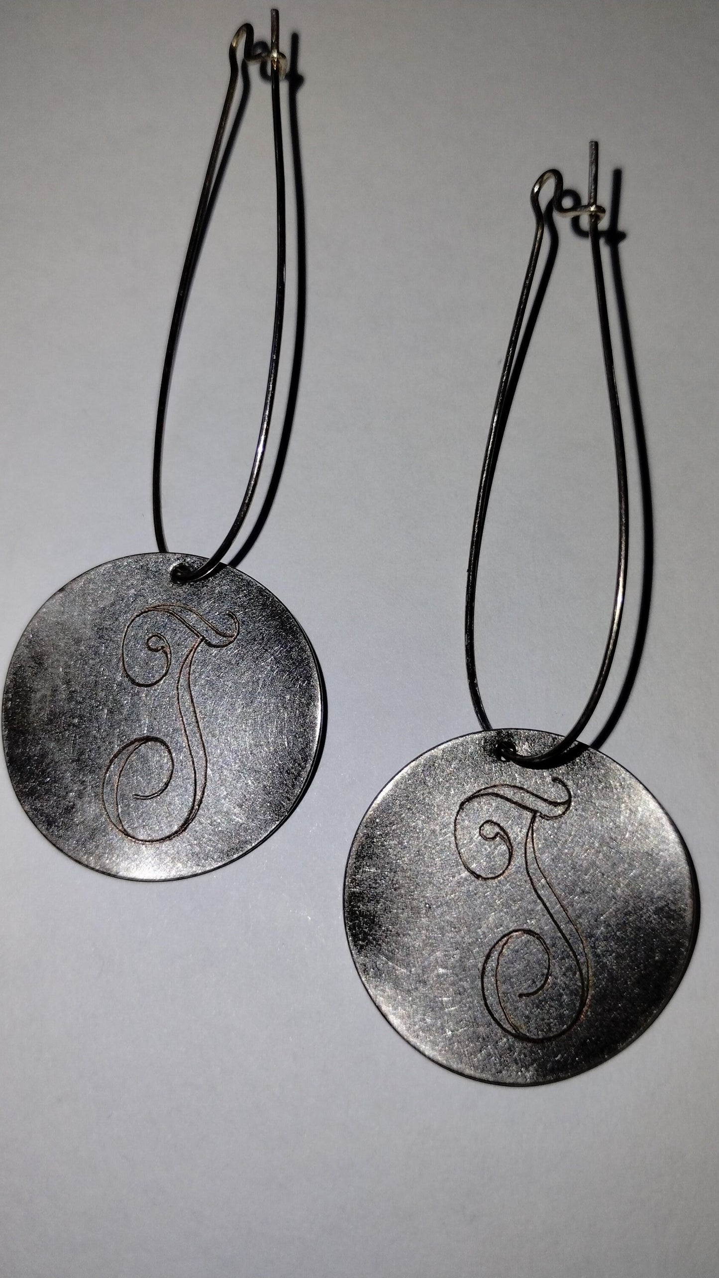 Monogrammed Initial Drop Earrings Letter J