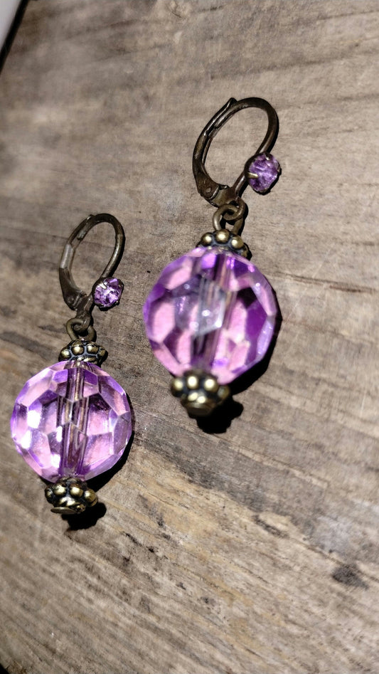 Vintage Lavender Drop Earrings