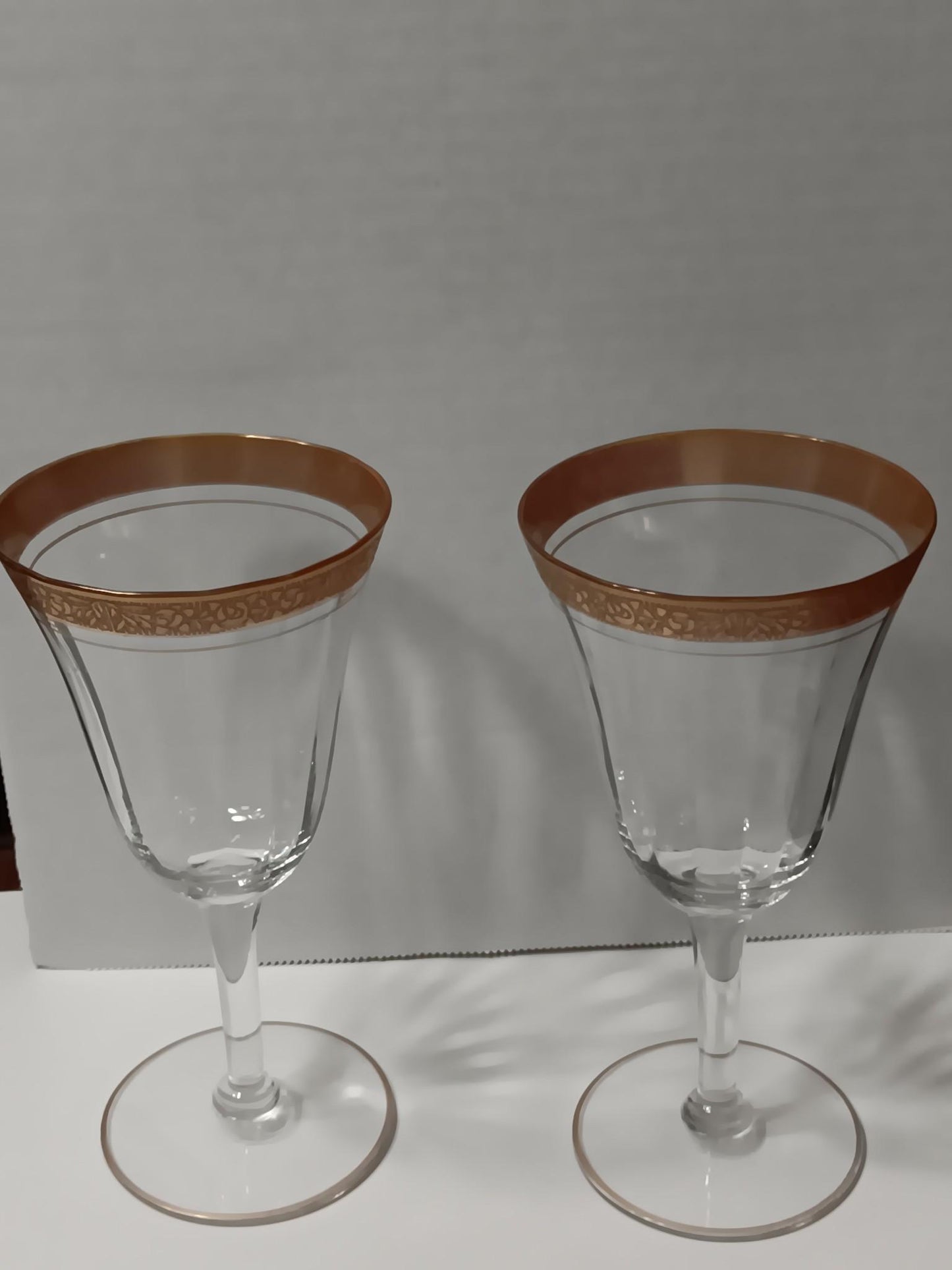 Tiffin Vintage Crystal & Gold Glasses Set of 2
