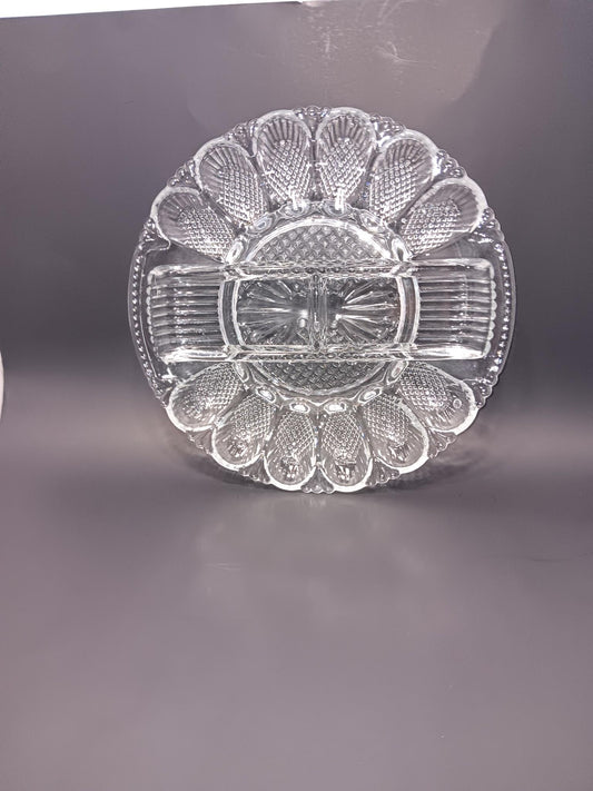 Vintage Deviled Egg Serving Dish 1950's L.E Smith Serving Dish